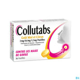 Collutabs Pastilles Miel & Citron 36 comprimés - contre les maux de gorge